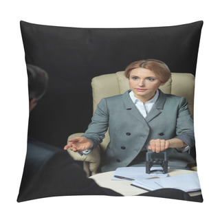 Personality  Businesspeople Signing Papers   Pillow Covers