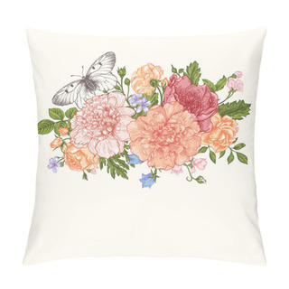 Personality  Foral Card With Garden Flowers. Pillow Covers