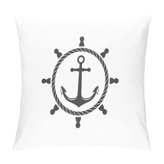 Personality  Nautical Vector Logo Icon Of Maritime Illustration Pillow Covers