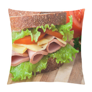 Personality  Healthy Ham Sandwich With Cheese, Tomatoes And Lettuce Pillow Covers