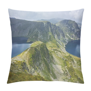 Personality  Amazing Panorama Of The Eye And The Kidney Lakes, The Seven Rila Lakes Pillow Covers