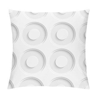 Personality  Seamless Circle Wallpaper. White Modern Background Pillow Covers
