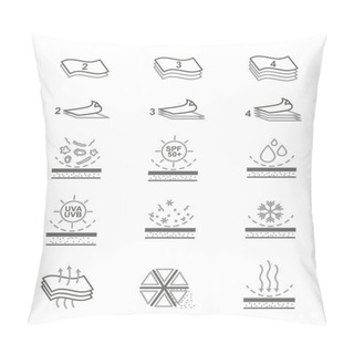 Personality  Fabric Properties Vector Line Icons Pillow Covers