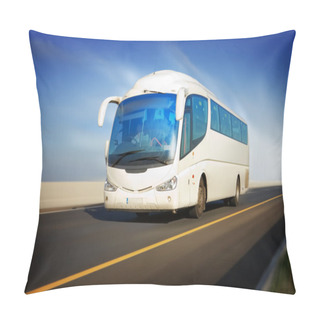Personality  Bus In Motion On The Highway Pillow Covers