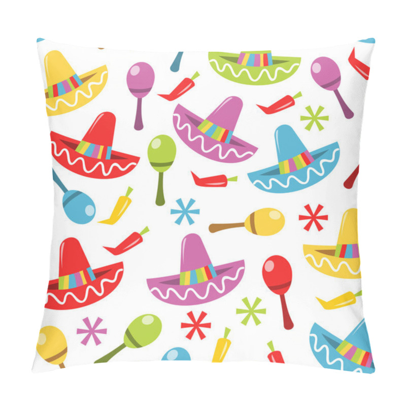 Personality  Mexican Fiesta Seamless Pattern Background pillow covers