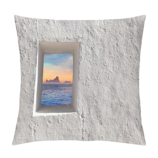 Personality  Balearic Islands Es Vedra Sunset Through Window Pillow Covers
