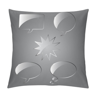 Personality  Set Of Realistic Glass Speech Bubbles. Vector Illustration. Pillow Covers
