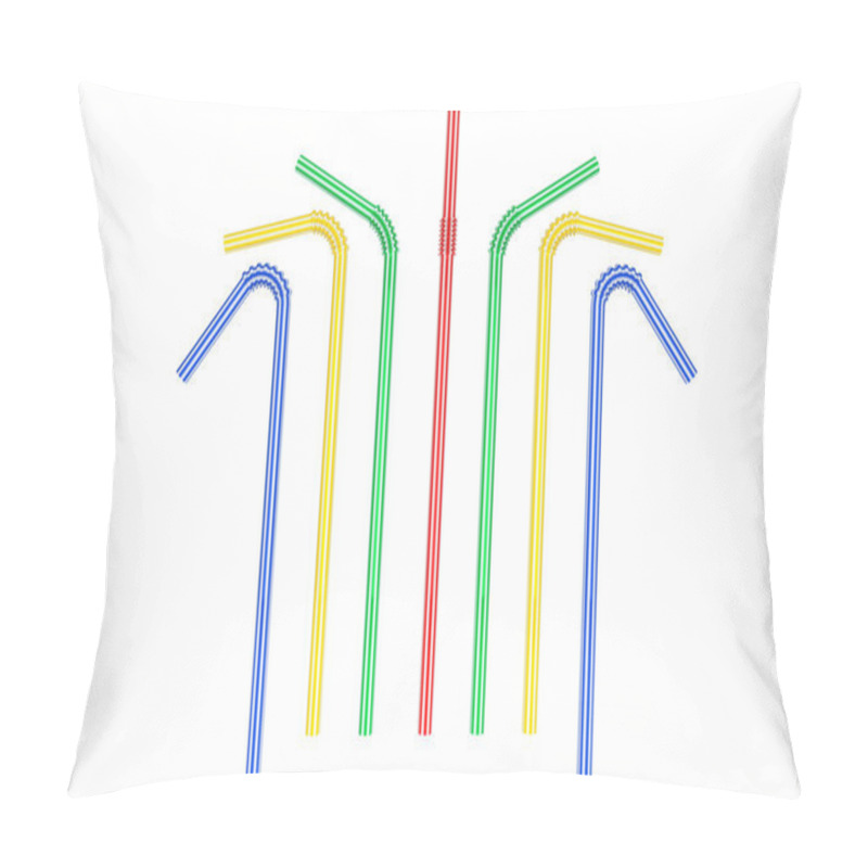 Personality  Colorful drinking straws pillow covers