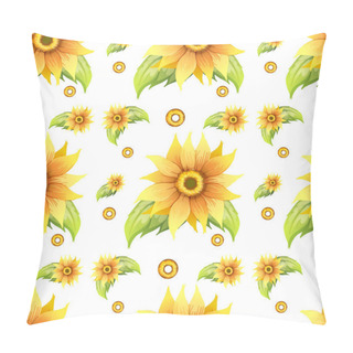 Personality  Seamless Background With Yellow Flowers Pillow Covers