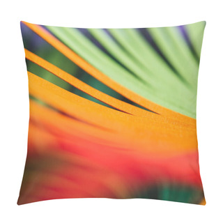 Personality  Close Up View Of Green, Yellow And Red Quilling Striped Paper Pillow Covers