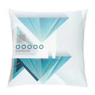 Personality  Blue Abstract Triangle Shape Geometric Background Pillow Covers