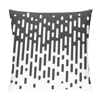 Personality  Vector Seamless Black And White Irregular Rounded Lines. Pillow Covers