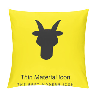Personality  Aries Bull Head Front Shape Symbol Minimal Bright Yellow Material Icon Pillow Covers
