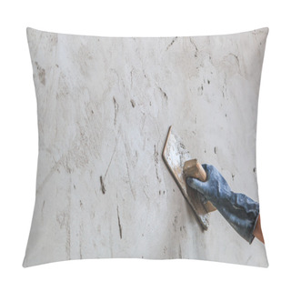 Personality  Man With Plasterer Concrete Pillow Covers