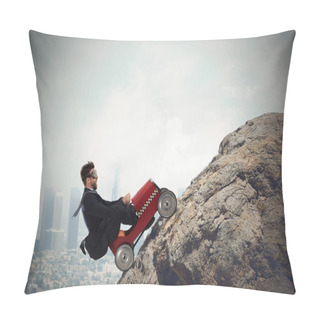 Personality  Businessman Climbing  A Mountain  Pillow Covers