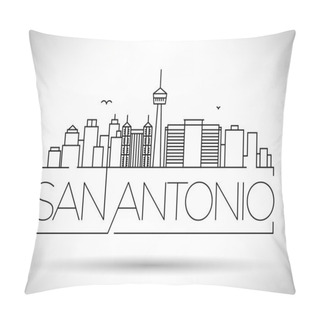 Personality  San Antonio City Skyline With Typographic Design Pillow Covers