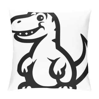 Personality  Dino - Black And White Vector Illustration Pillow Covers