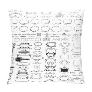 Personality  Set Of Vintage Elements (frames, Headers, Rulers) Pillow Covers