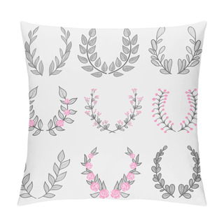Personality  The Set Of Hand Drawn Vector Decorative Elements For Your Design. Leaves, Swirls, Floral Elements.  Pillow Covers