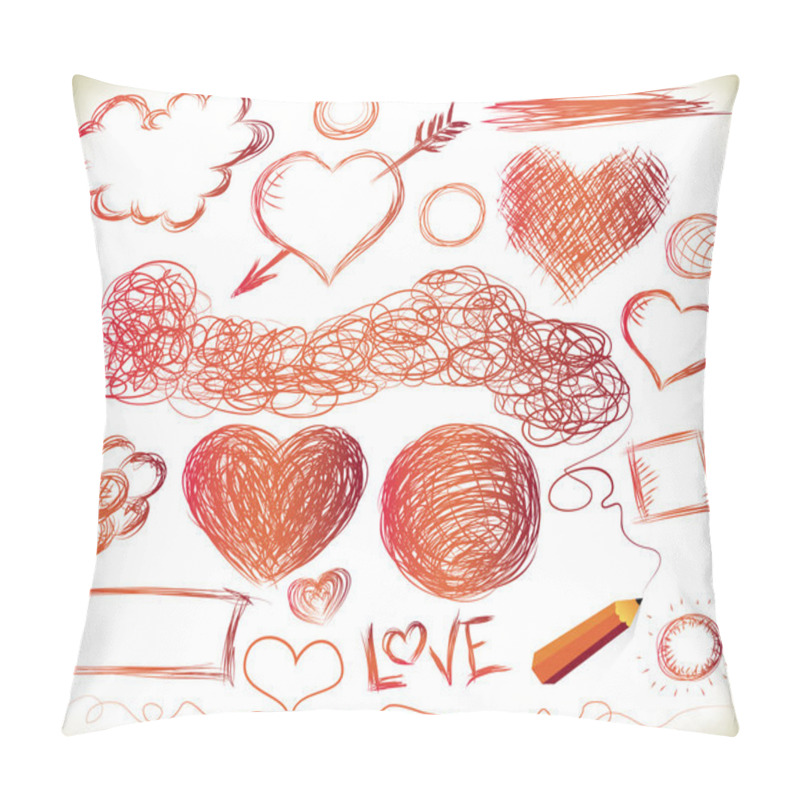 Personality  Handdrawn Hearts Pillow Covers