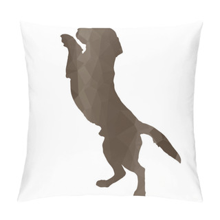 Personality  Low Poly Silhouette Dog Pillow Covers