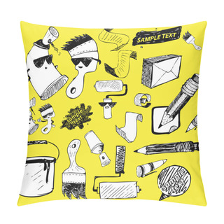 Personality  Painting Tools Sketch Set Pillow Covers