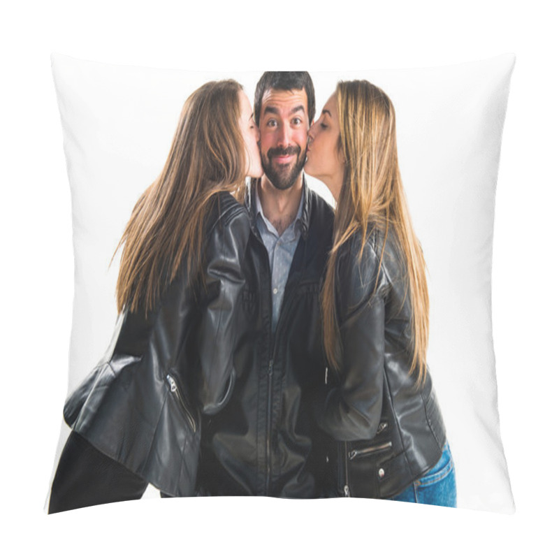 Personality  Women kissing a man pillow covers