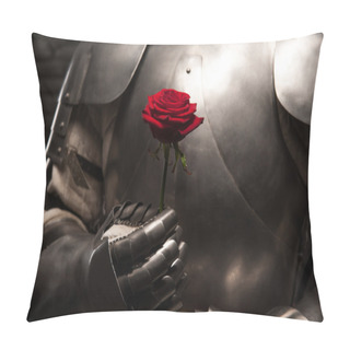 Personality  Knight In Armor Holding Red Rose Pillow Covers