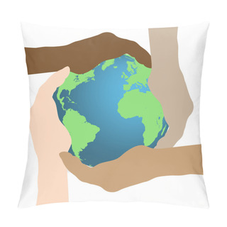 Personality  Earth Hands Pillow Covers