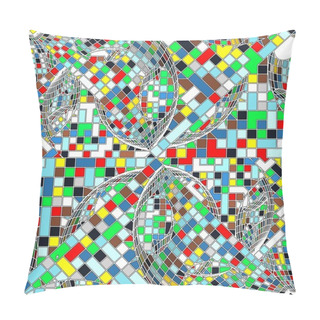 Personality  Mosaic Colorful Urban Geometric Structure Vector Pillow Covers