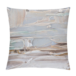 Personality  Close Up Of Beige And Brown Brush Strokes Of Oil Paint Pillow Covers