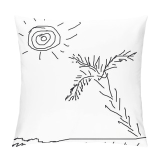 Personality  Palma On A Tropical Island. Hot Day Pillow Covers