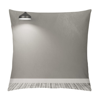 Personality  Wall Of An Empty Room Illuminated By A Lamp Pillow Covers
