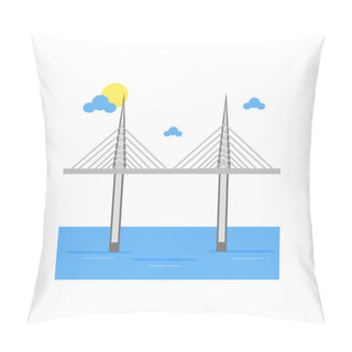 Personality  Millau Viaduct Icon Vector Isolated On White Background For Your Web And Mobile App Design, Millau Viaduct Logo Concept Pillow Covers