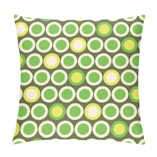 Personality  Retro Mod Vector Seamless Polka Dot Pattern In Green, Acid Yellow On Beige Background. Stylish Graphic Abstratc Print Pillow Covers