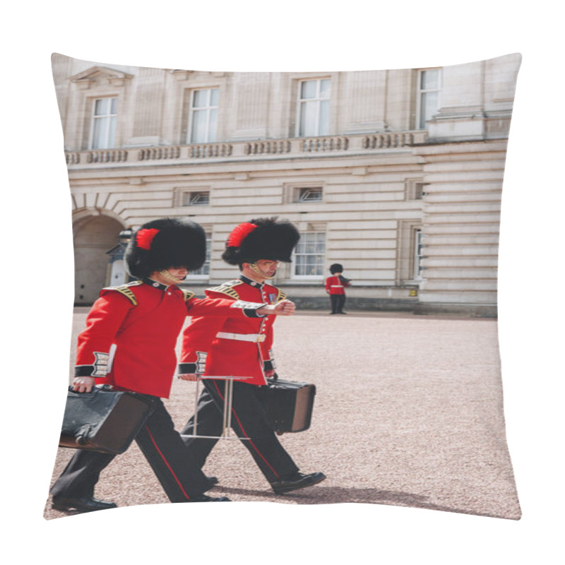 Personality  London, England - April 4, 2017 - The Changing Of The Guard At Buckingham Palace, London, United Kingdom. Pillow Covers