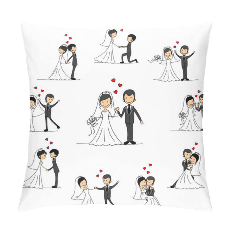 Personality  Wedding Cartoon Characters - The Bride And Groom Pillow Covers