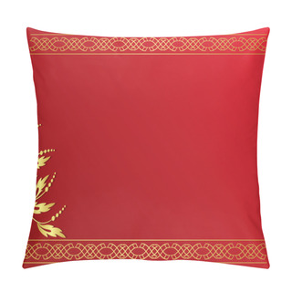 Personality  Vector Red Card With Golden Decoration Pillow Covers