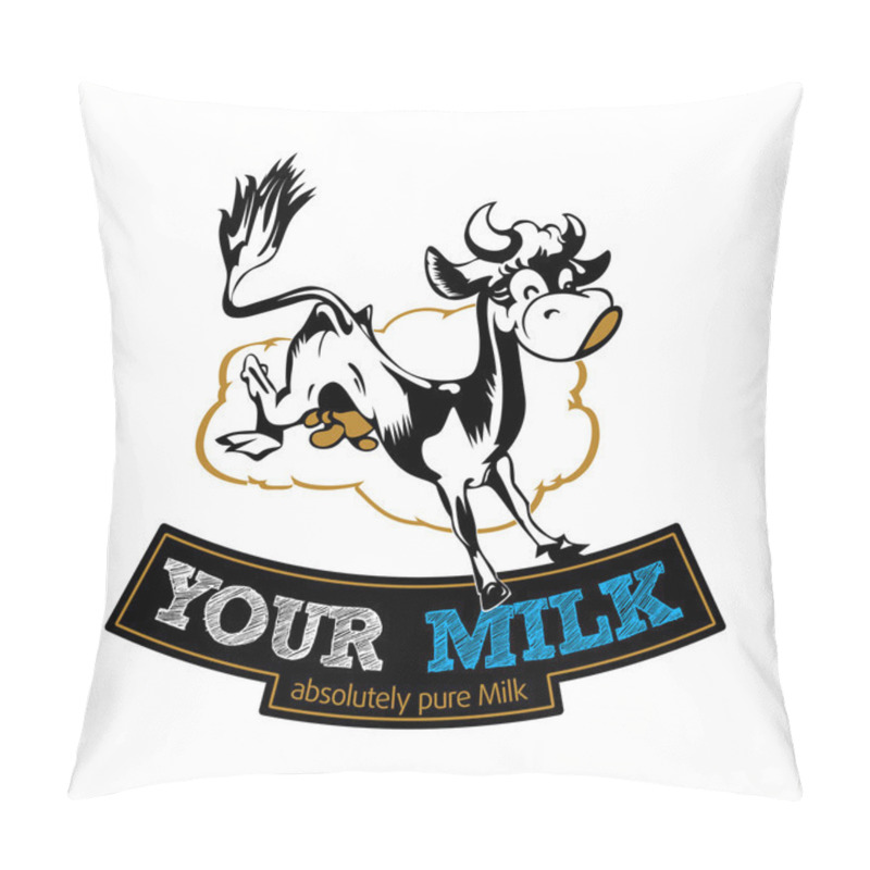 Personality  Cow milk label pillow covers