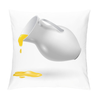 Personality  Vector Illustration Of A White Pitcher With Orange Juice. Pillow Covers