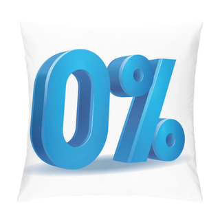 Personality  Illustration Vector Of 0 Percent Blue Color In White Background Pillow Covers
