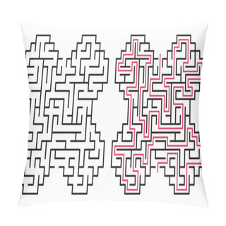 Personality  Abstract Maze / Labyrinth With Entry And Exit. Vector Labyrinth 229. Pillow Covers