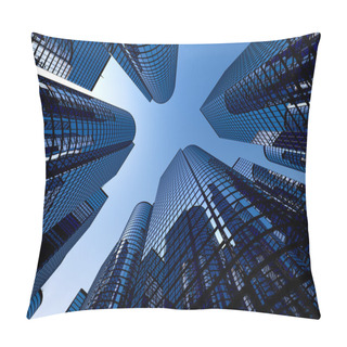 Personality  Reflective Skyscrapers, Business Office Buildings. Pillow Covers