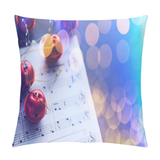 Personality  Christmas Sheet Music. Christmas Decorations On Music Sheets, Closeu Pillow Covers