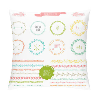 Personality  Floral Doodle Brush Elements Pillow Covers