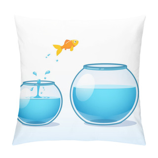 Personality  Goldfish Making A Leap Pillow Covers