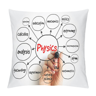 Personality  Physics Mind Map, Concept For Presentations And Reports Pillow Covers