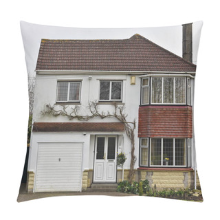 Personality  Cozy House Exterior With Trees And Small Garden Pillow Covers