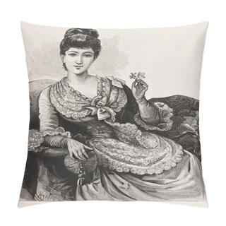 Personality  Young Elegant Woman In Beautiful Corsage Dress Pillow Covers