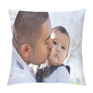 Personality  Young Father Kissing His Son Pillow Covers